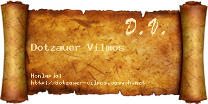 Dotzauer Vilmos névjegykártya